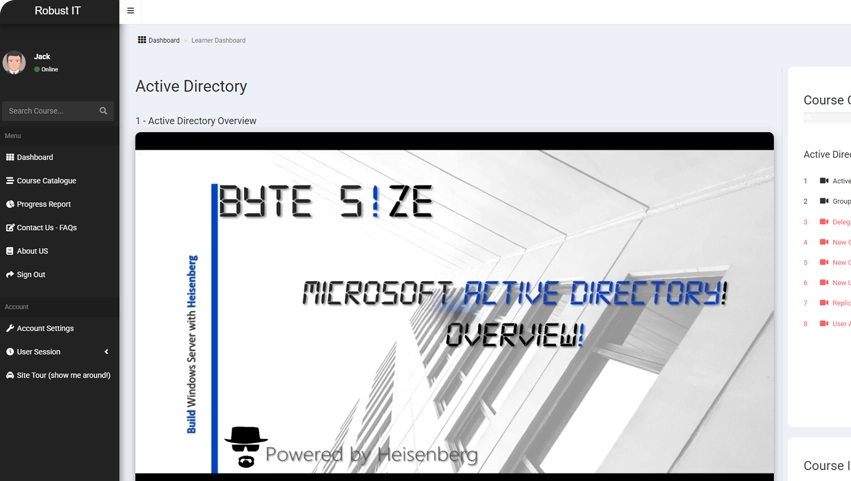 Training Portal Screenshot