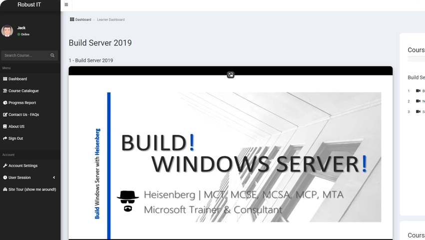 Training Portal Screenshot